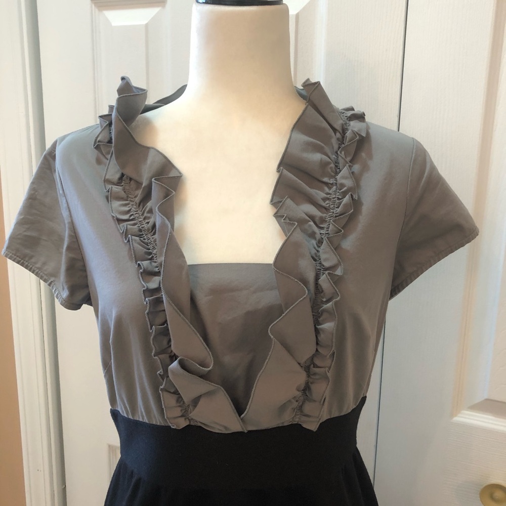 Beautiful Black/ Gray Ruffle Dress - Picture 2 of 7